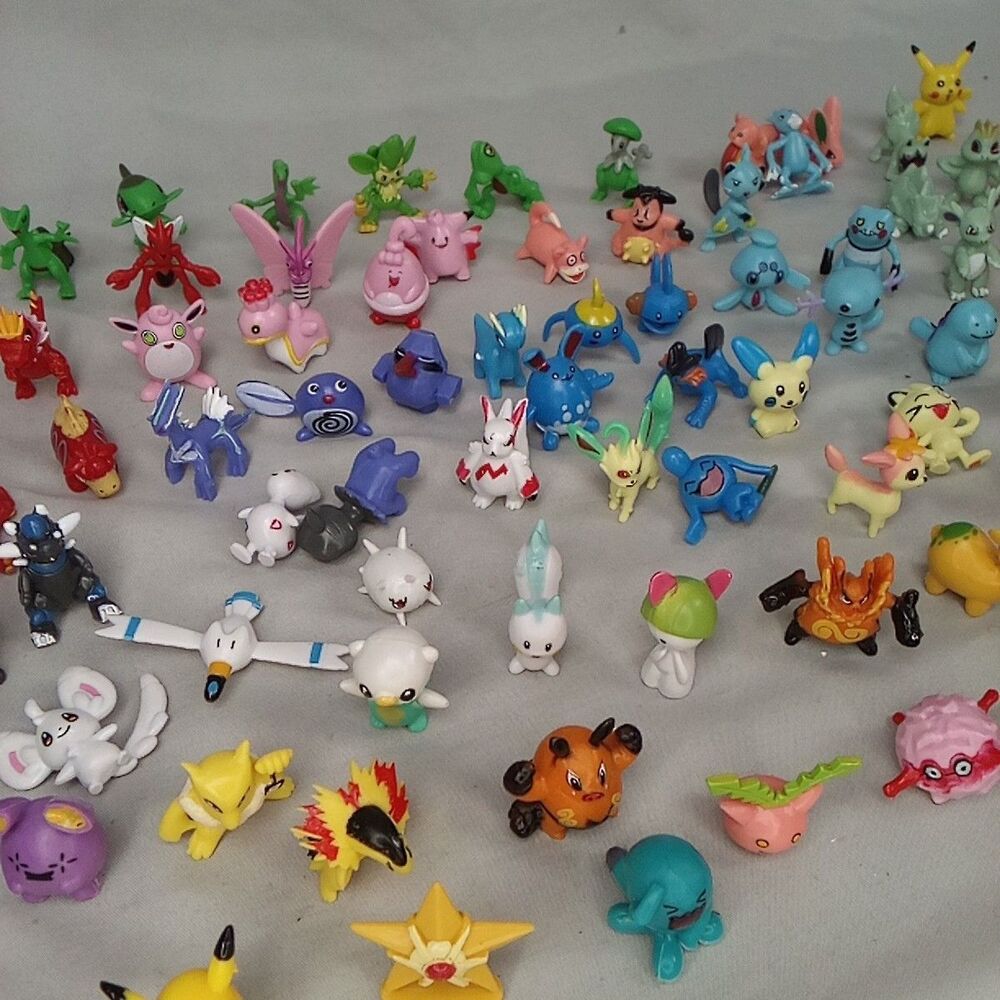 Pokémon Mini Figures Lot of 90 Assorted Characters Figures Bulk Collection